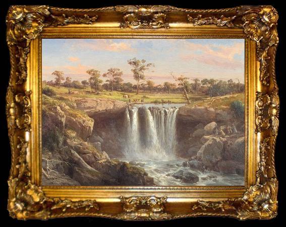 framed  Louis Buvelot One of the Falls of the Wannon, ta009-2